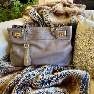 Salvatore Ferragamo Leather Gancini Buckle Tote Large